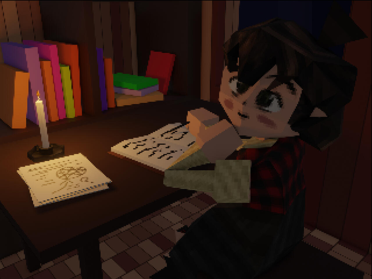 placeholder image featuring a 3d rendition of apfel sitting at her desk